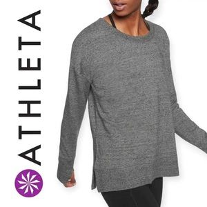 Athleta Coaster Luxe Sweatshirt Heather Grey/Gray, Medium, excellent condition!
